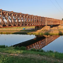 Iron bridge over river Moldavia
